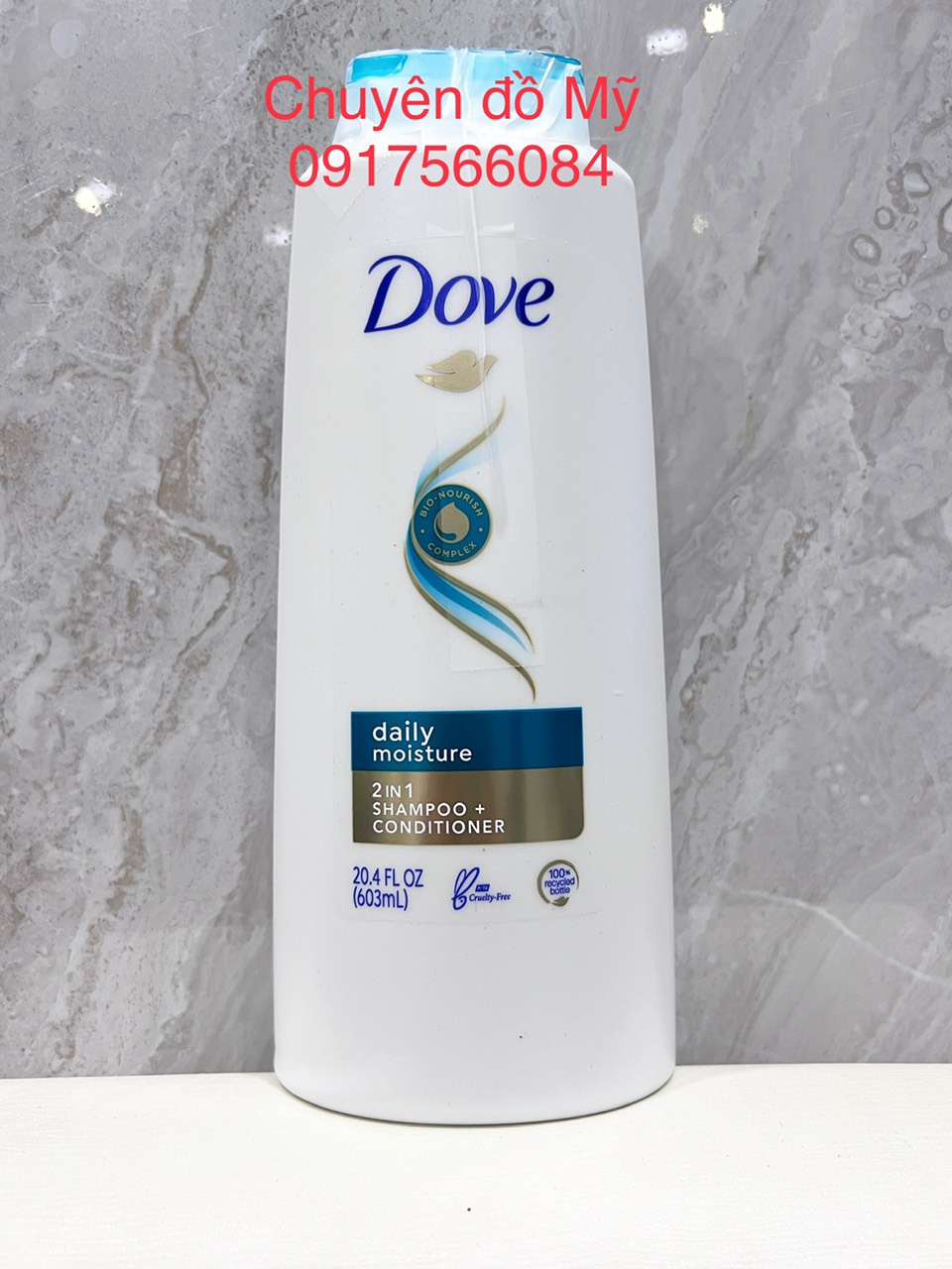Date T6/2025_ Dầu gội và xả dưỡng ẩm tóc Dove 2in1 Daily Moisture 603ml của Mỹ