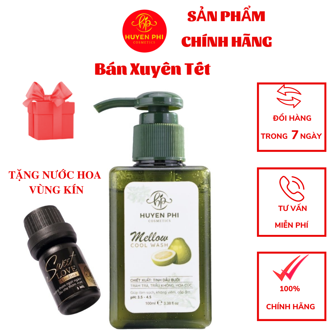 Dung Dịch Vệ Sinh Mellow Cool Wash Huyền Phi DDVS,  Vệ Sinh Vùng Kín Trẻ Hoá Cô Bé