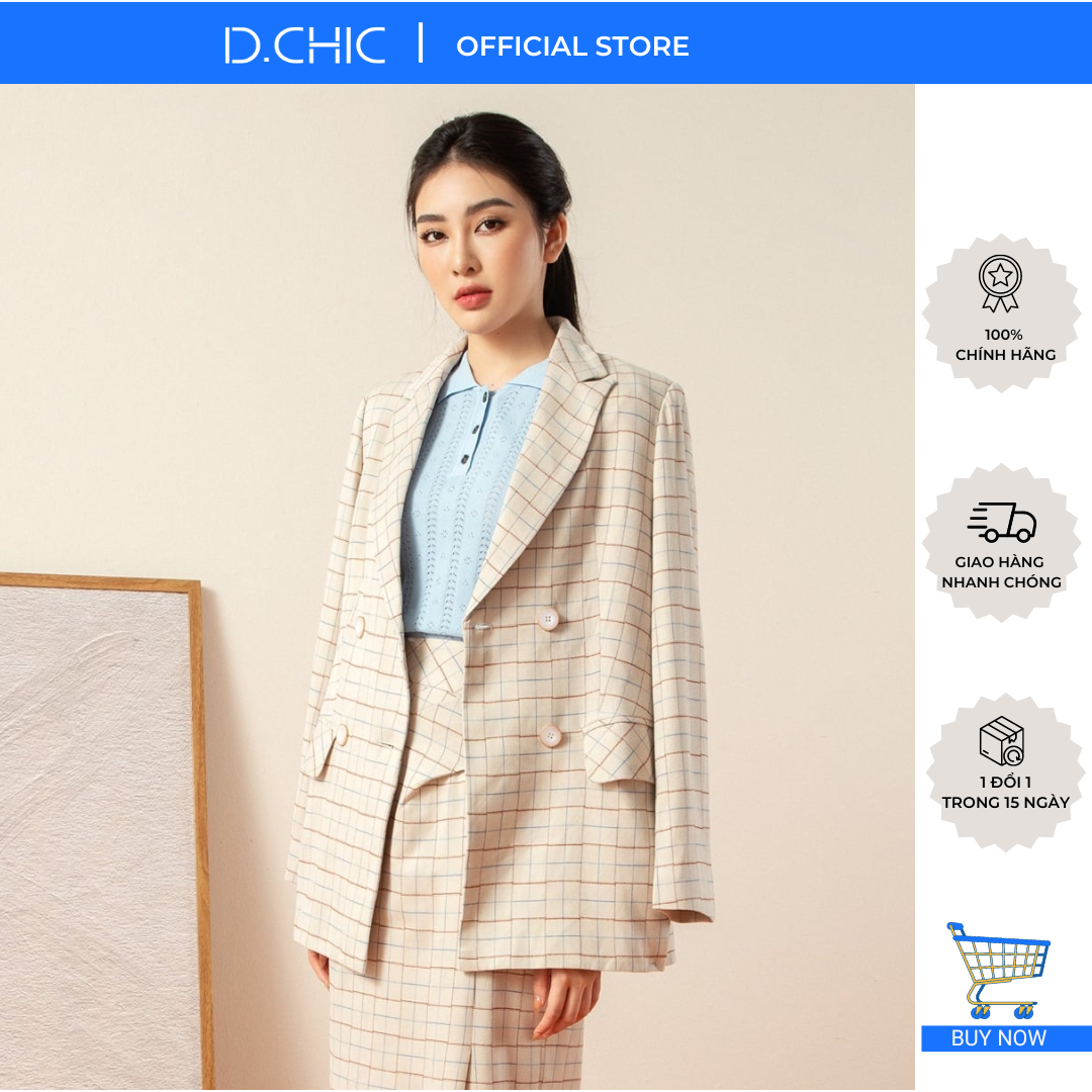 Áo vest suông 4 cúc xếp ly 2 bên túi D.CHIC MS: 160487