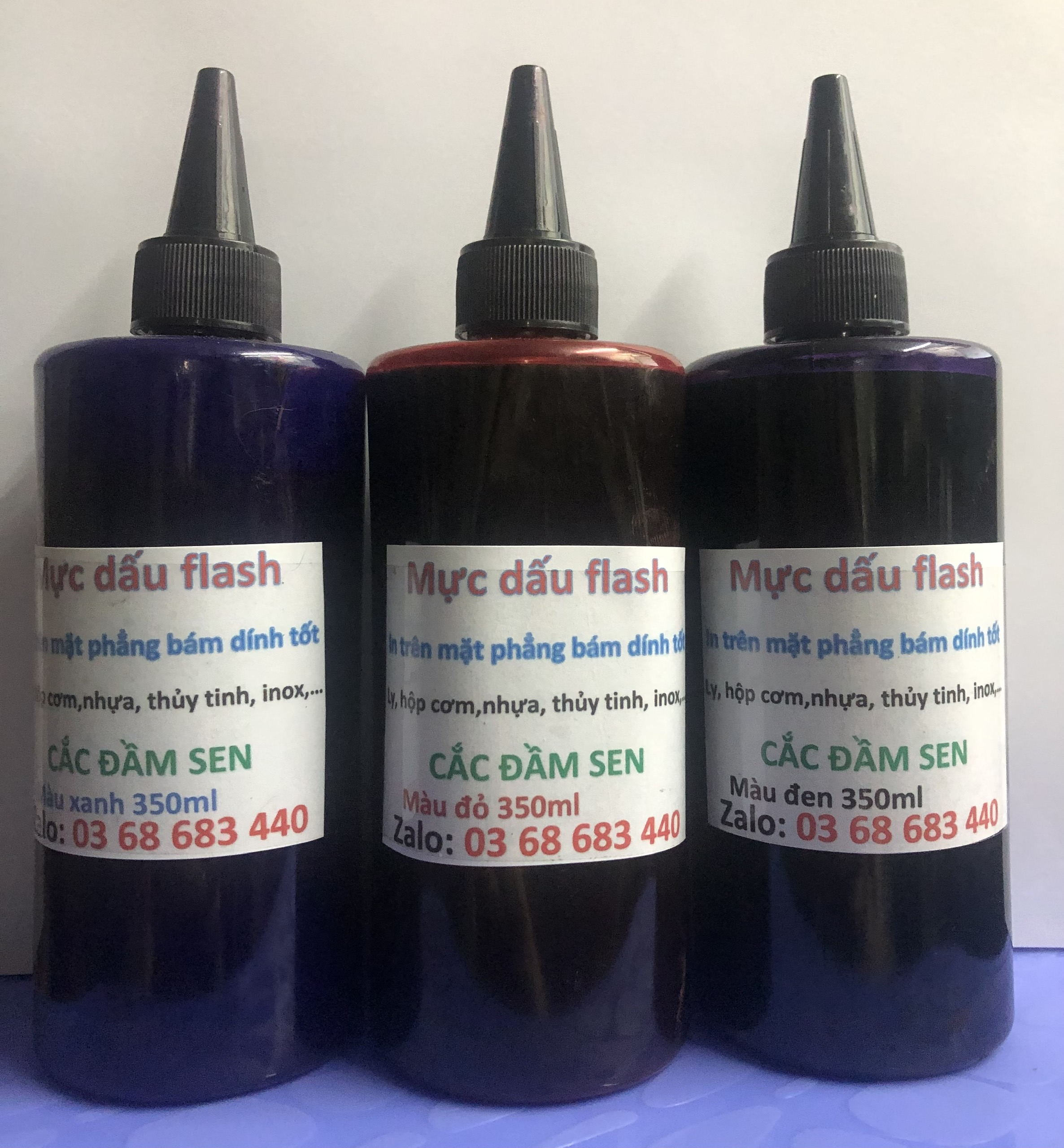 Mực dấu flash đóng dấu trên nhiều chất liệu --chai 350ml -ancol-