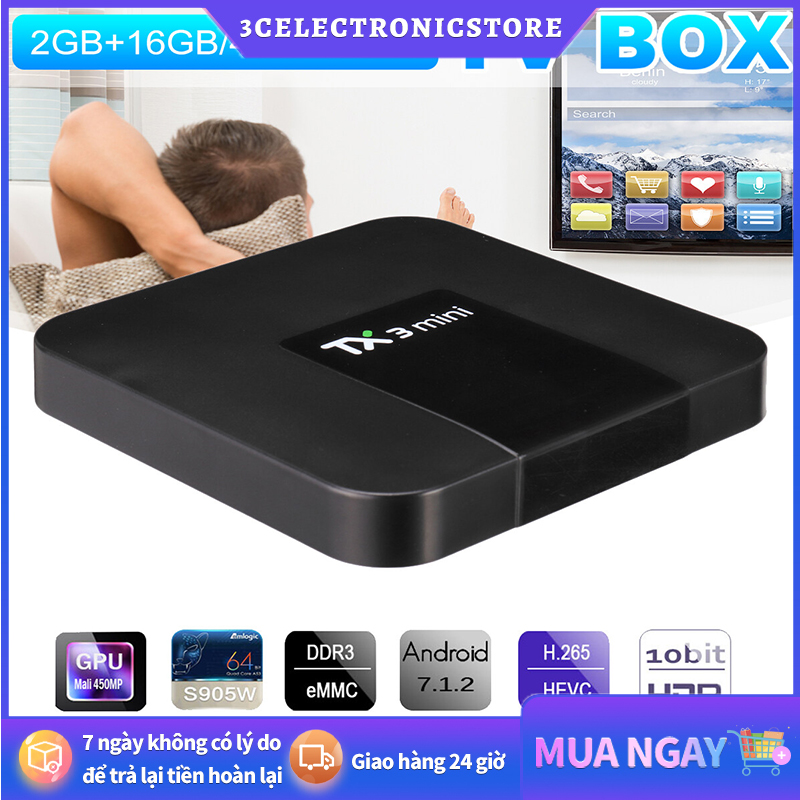 3CAndroid Tivibox TX3 Mini RAM 2GB ROM 16GB Android 10 4K UltraHD