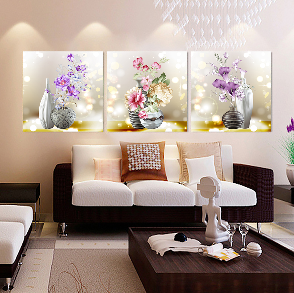 Tranh 3d dán tường bộ 3 tấm