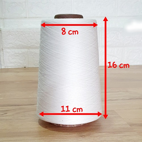 Chỉ may công nghiệp sợi 40/2 cuộn lớn thông dụng 20.000 mét, tầm 410g màu trắng