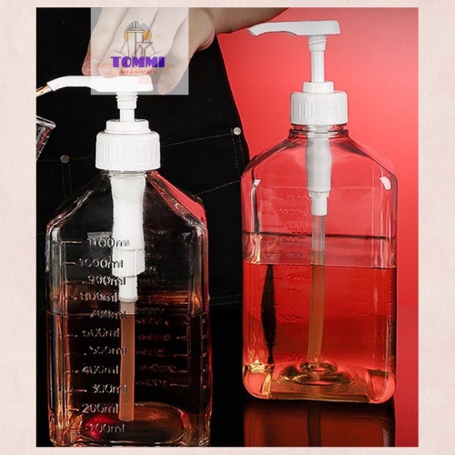 Bình Bơm Siro Pha Chế Thủy Tinh Dung Tích 1100ml Kèm Vòi Pump 1 Lần 10ml
