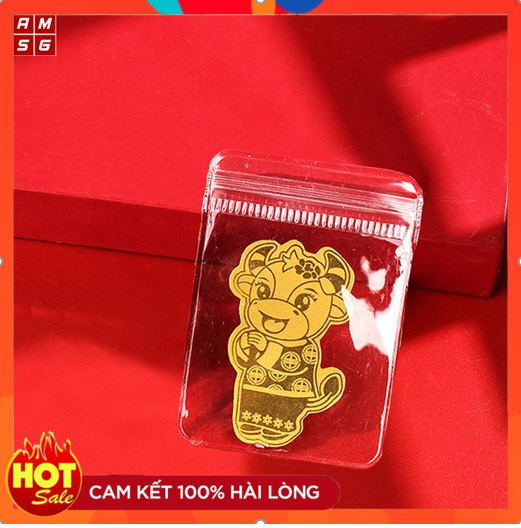 Trâu Thần Tài Mạ Vàng Dán Ốp Điện Thoại, Để Trong Ví Tiền Giúp Tài Lộc, May Mắn Bình An