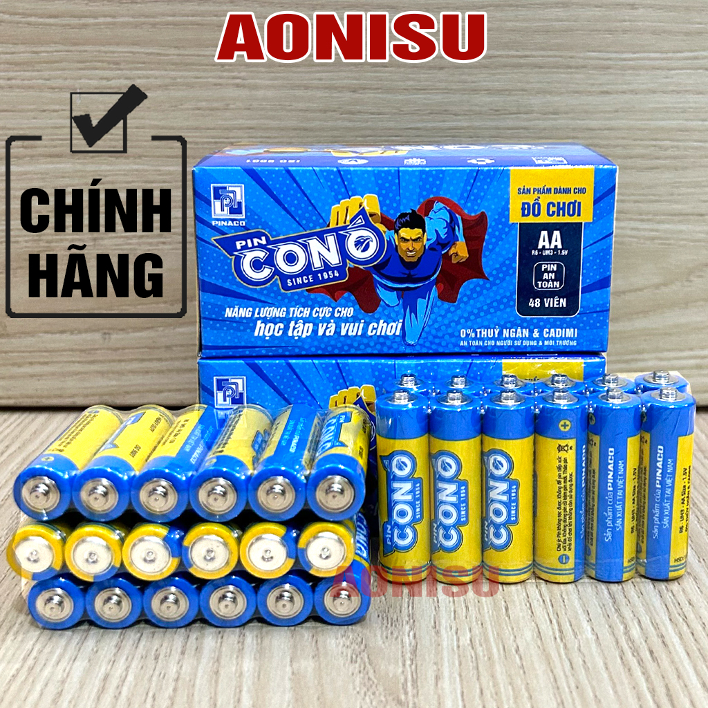 Pin AA Con Ó CHÍNH HÃNG 1.5V CHỌN SỐ LƯỢNG - Hộp Pin 2A PINACO Cho Chuột Không Dây, Điều Khiển Từ Xa, Pin Tiều AA máy đo huyết áp, đường huyết, oxy, nhiệt kế, đài radio, máy tính, đồng hồ, đồ chơi điện tử AONISU