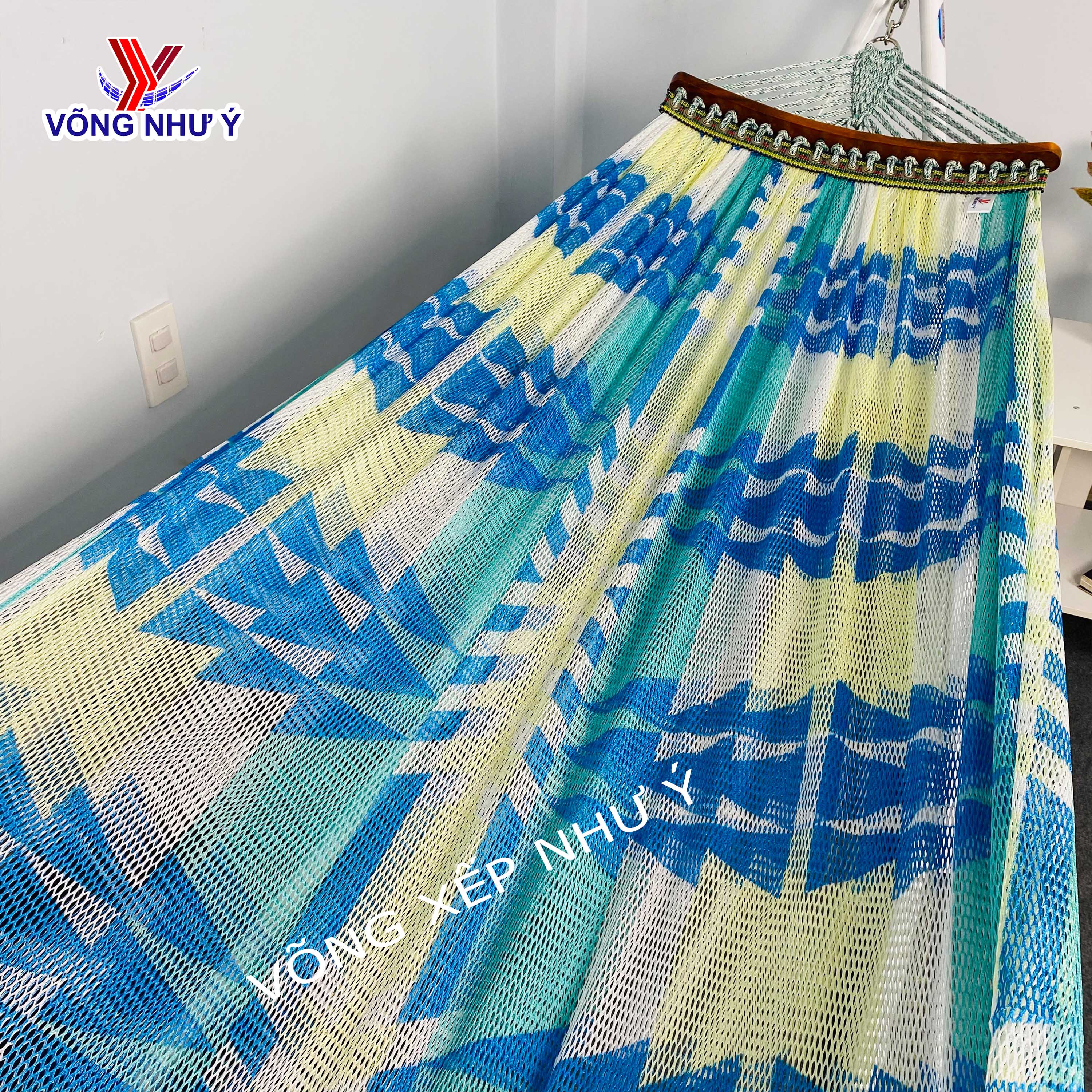 Lưới võng Hàn Quốc cán gỗ cao cấp cỡ đại dày mịn dài 2.35m, lưới võng xếp 2 lớp dùng cho khung võng xếp Như Ý có nhiều màu trẻ trung