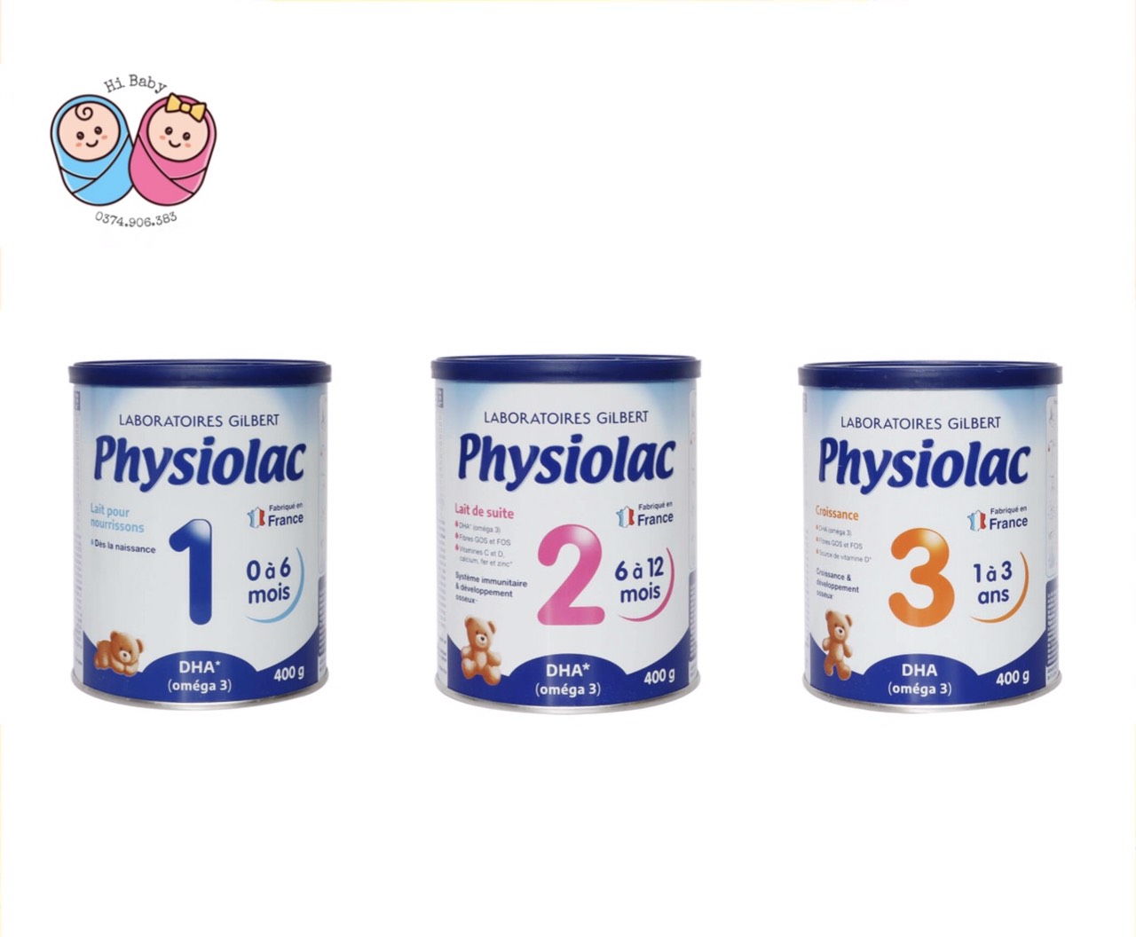 Sữa physiolac số 1,2,3 400g