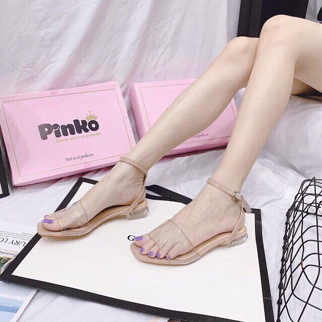 ( Siêu Rẻ) Giày sandal gót trong quay trong
