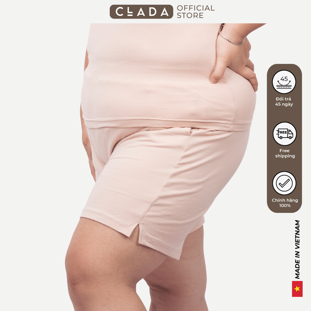 Quần short big size cotton compact clada essential - hồng