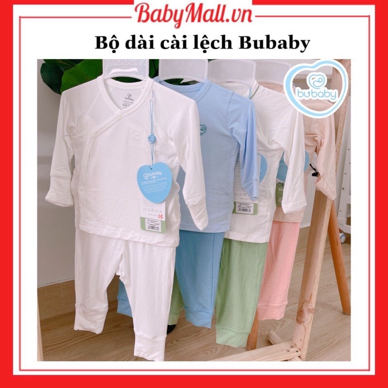 Bubaby Bộ áo dài tay cài chéo viền màu Bambus BUBABY BB008.02