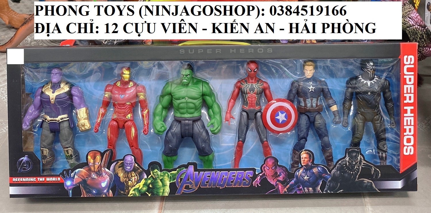 Mô hình biệt đội siêu anh hùng marvel avengers nhựa đặc có đèn phát sáng