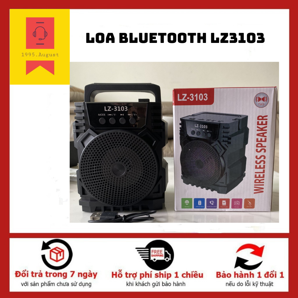 Loa bluetooth LZ3103, loa không dây siêu bass, đèn nháy theo nhạc + Đủ màu + Bảo hành 6 tháng lỗi 1 đổi 1