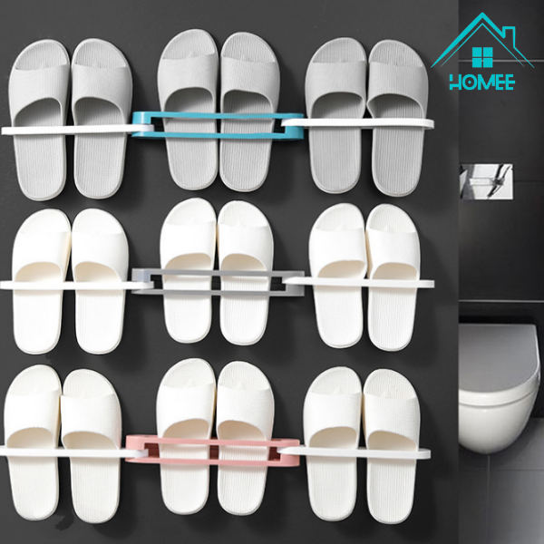 Giá để giày dép, kệ treo khăn Homee mẫu dán tường thông minh loại 3 ngăn tiện dụng cho gia đình