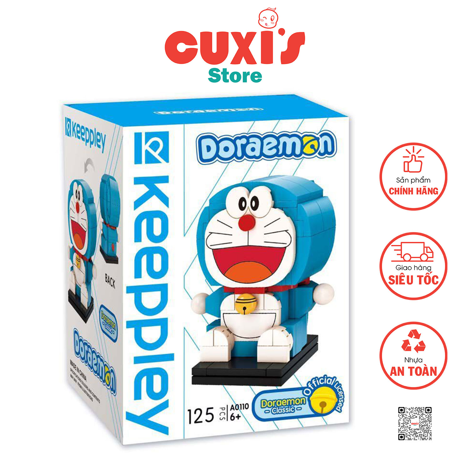 Đồ chơi lắp ráp lego Doraemon, Keeppley A0110 - Doraemon Classic Qman