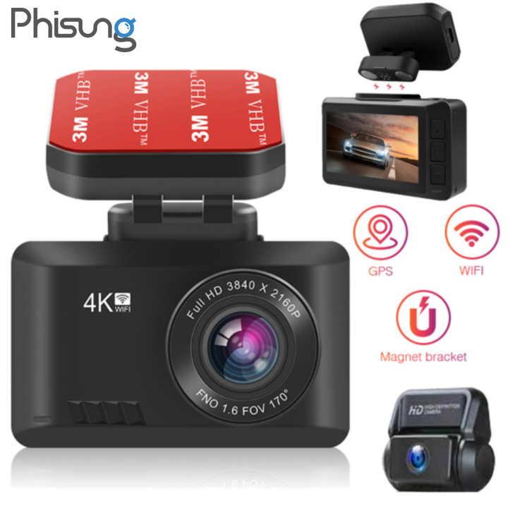 Camera hành trình ô tô, xe hơi nhãn hiệu phisung g3, 4k, wifi, 2.45 inch