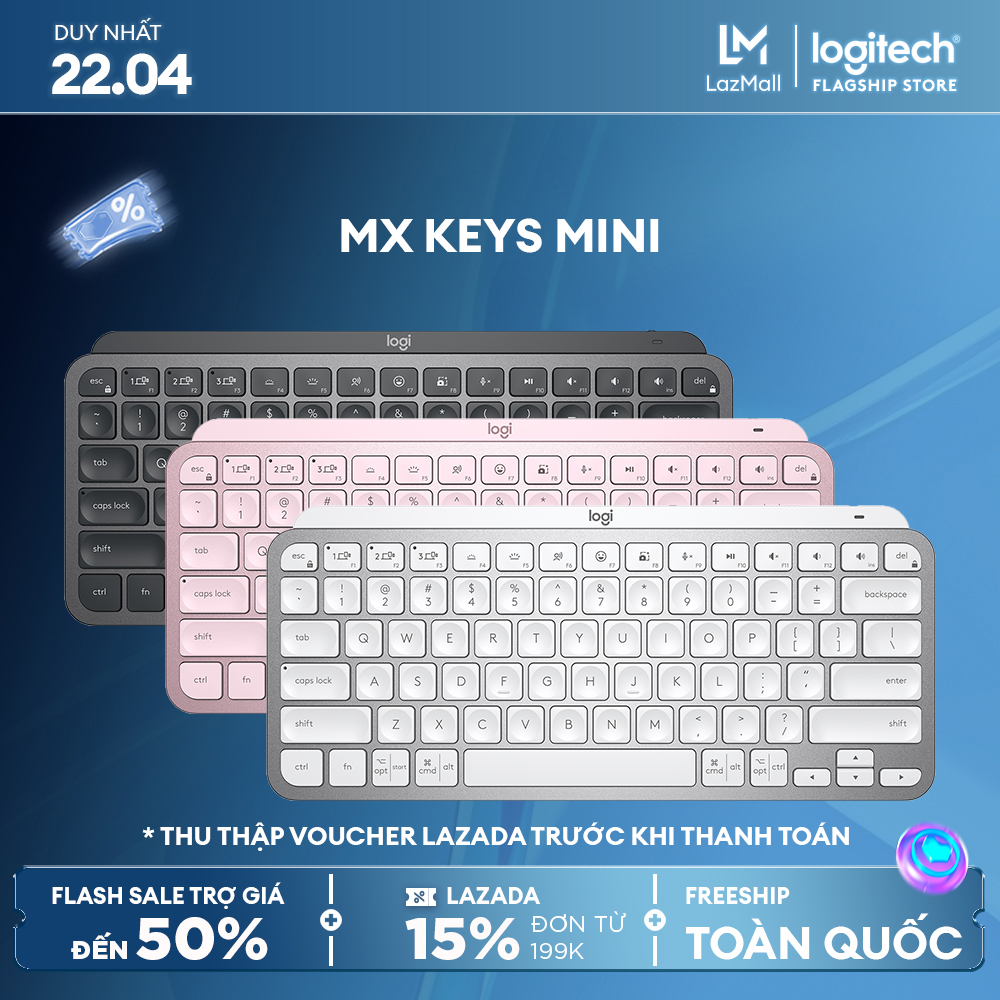Logitech Mx Keys Mini Minimalist Wireless Illuminated Keyboard, Compact, Bluetooth, Backlit, USB-C, Compatible With Apple Macos, Ios, Windows, Linux, Android, Metal Build