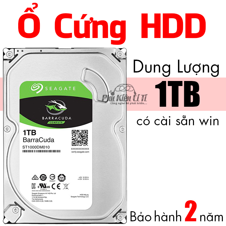 Ổ cứng HDD máy tính bàn Seagate 1000GB 1TB  Bảo Hành 2 Năm