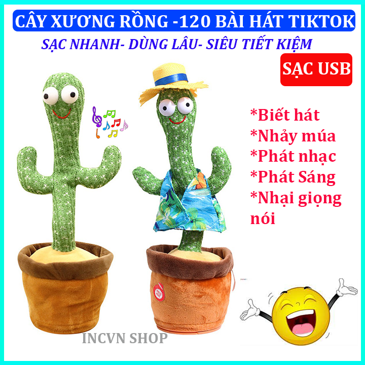 Cây xương rồng búp bê mini biết nói,nhảy múa,nhái lời,khiêu vũ,lắc theo nhạc- 120 BÀI HÁT, SIÊU BỀN, ÂM THANH CỰC HAY có thể ghi âm và nhại lại,nhảy theo nhạc,chậu cây xương rồng điện tử-Đồ chơi giáo dục mầm non