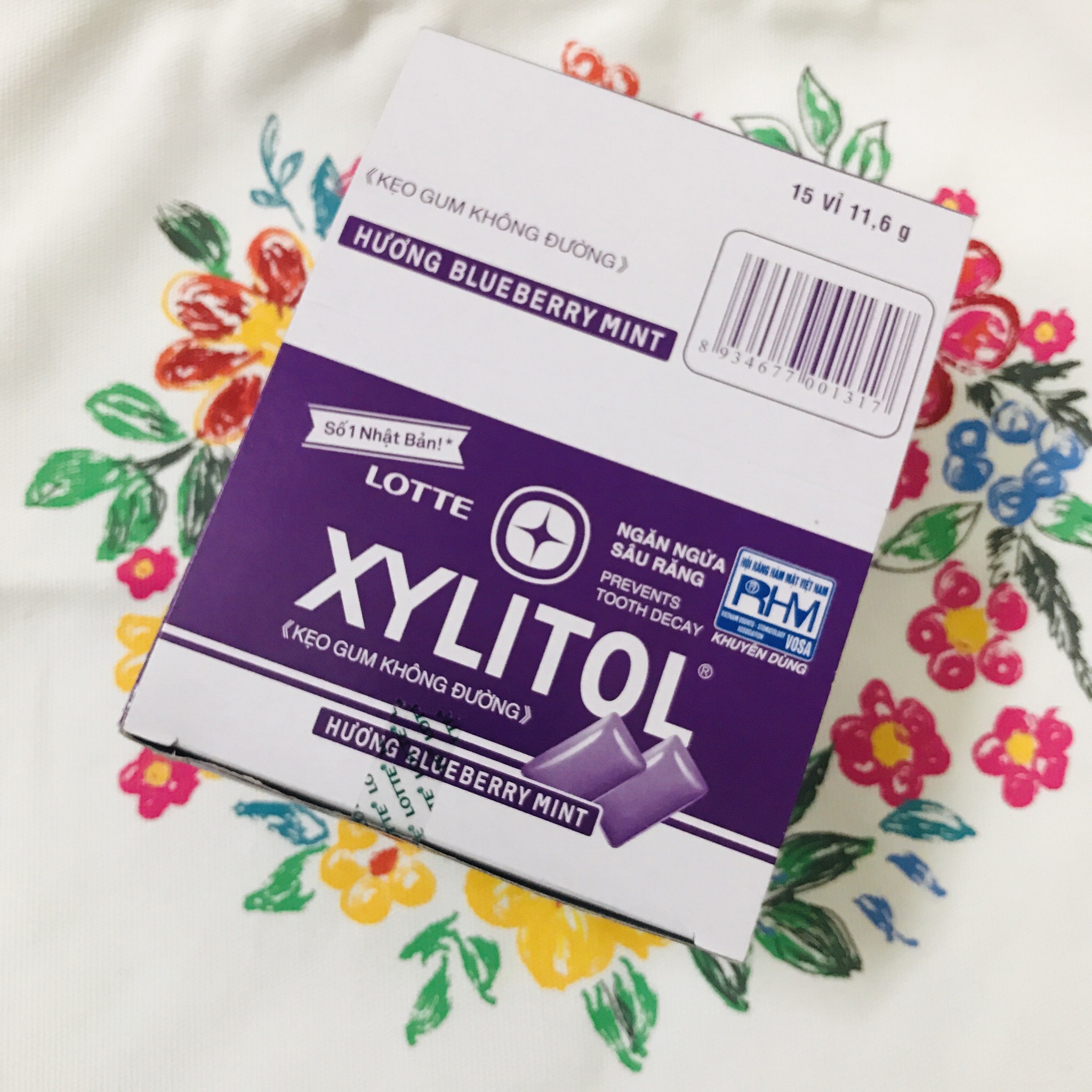 Hộp 15 vỉ Xylitol 88K hương Việt Quất Blueberry Mint