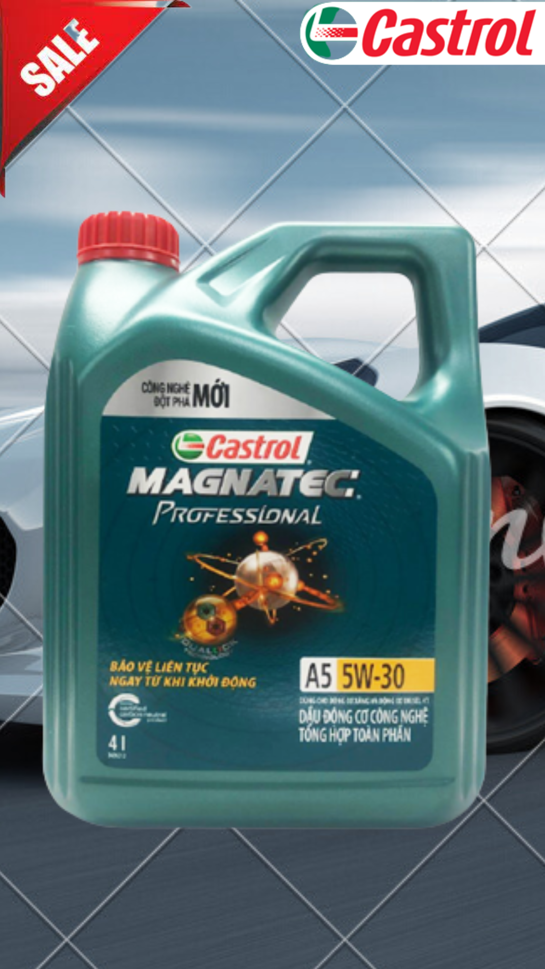 Can 4l dầu nhớt ôtô castrol magnatec profesional a5 5w30 sn 4l- 4000ml