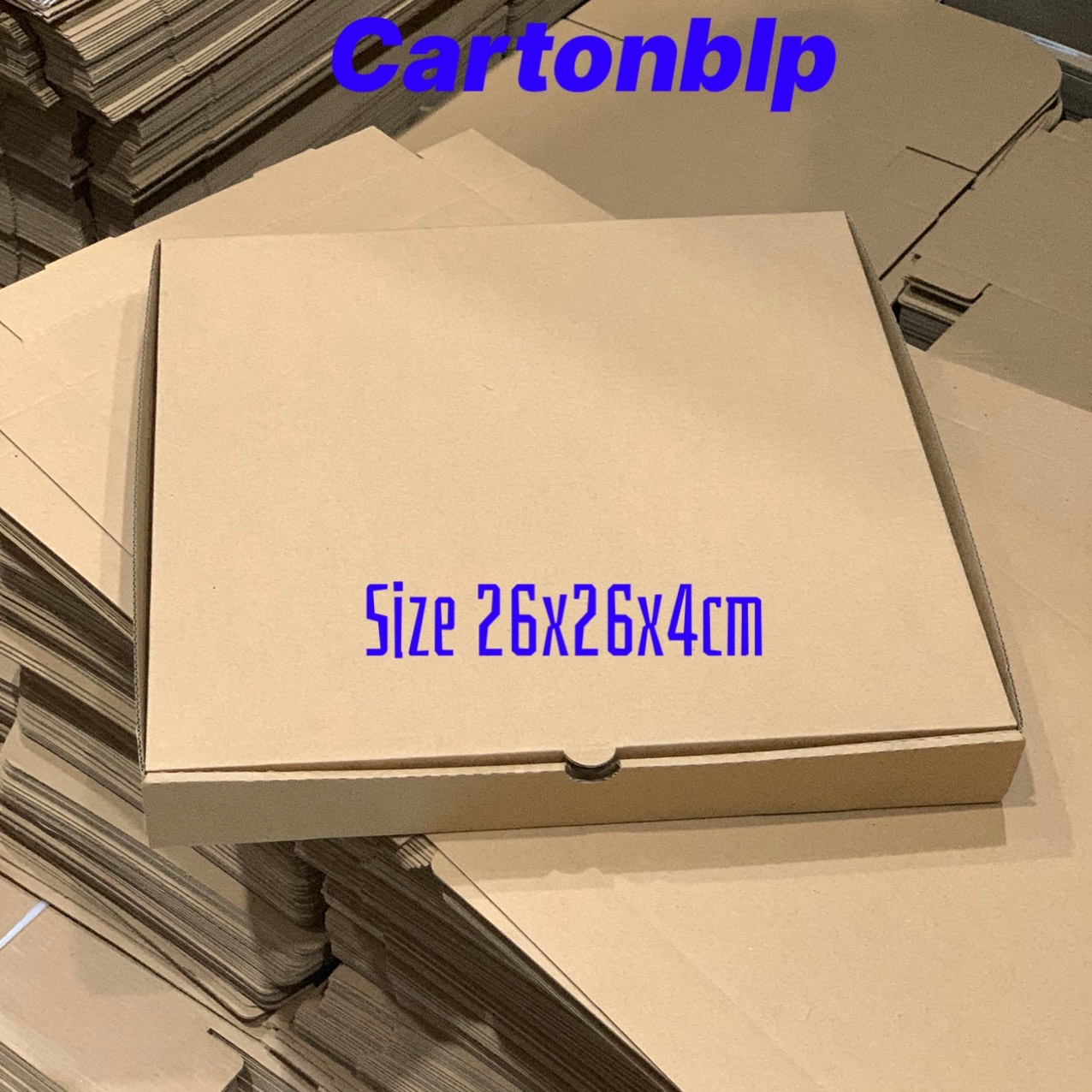 10 Hộp carton đựng bánh pizza size 26x26x4cm