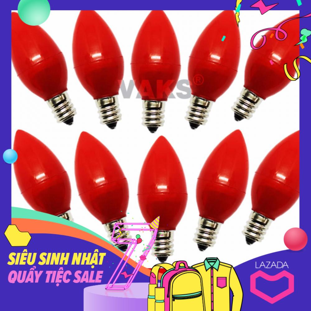 [HCM]Bộ 10 bóng đèn Led trái ớt tiết kiệm điện VAKS V-OTR (Đỏ)