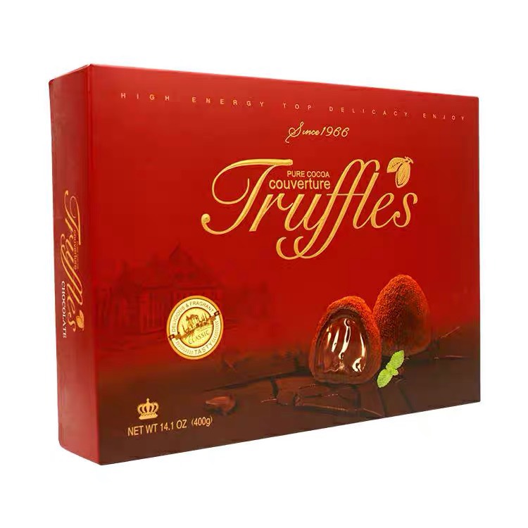 Combo 2 hộp Socola tươi nguyên chất / Kẹo Socola truffle đen nhập khẩu Malaysia 400g