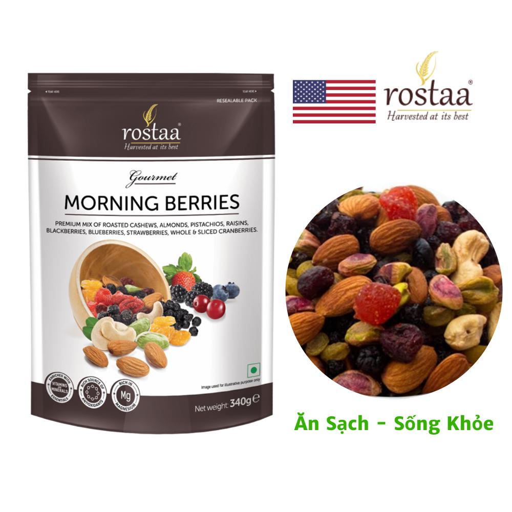 [ Sản Phẩm Mỹ] MORNING BERRIES 340G - Hỗn hợp Hạt điều, hạnh nhân, hạt dẻ, nho khô, mâm xôi, việt quất, dâu tây, nam việt quất sấy khô - đồ ăn vặt cho bà bầu