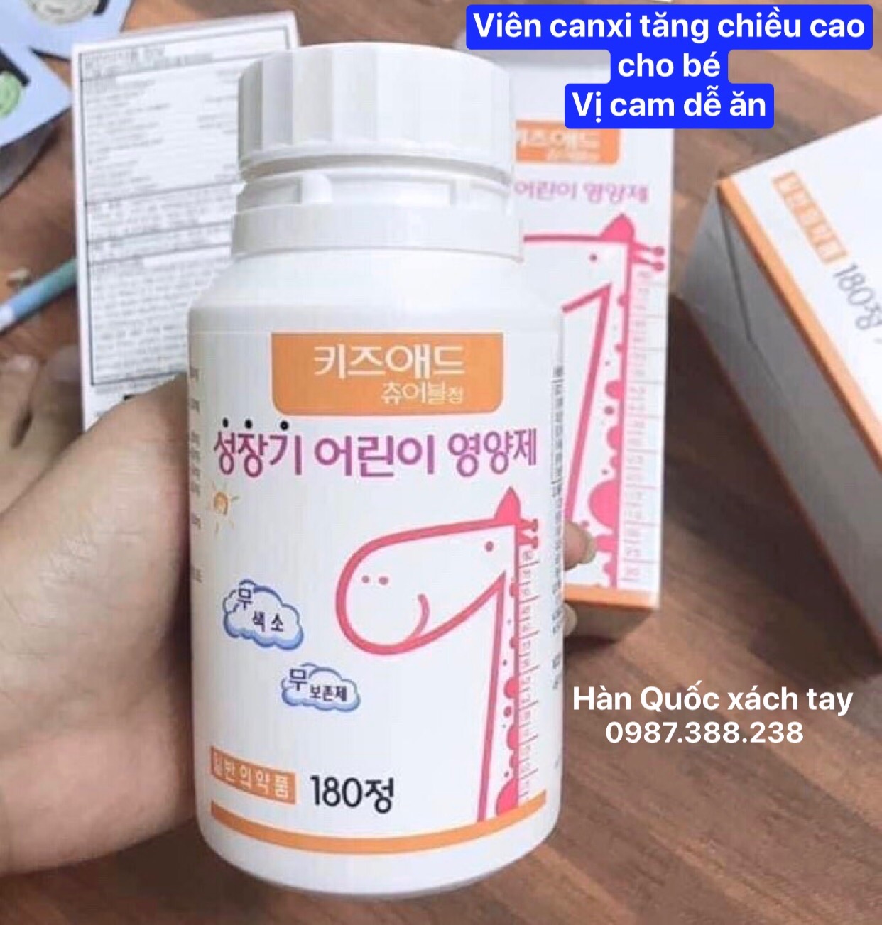 Kẹo canxi hươu nội địa Hàn cho bé cao lớn thông minh- Hộp 180viên