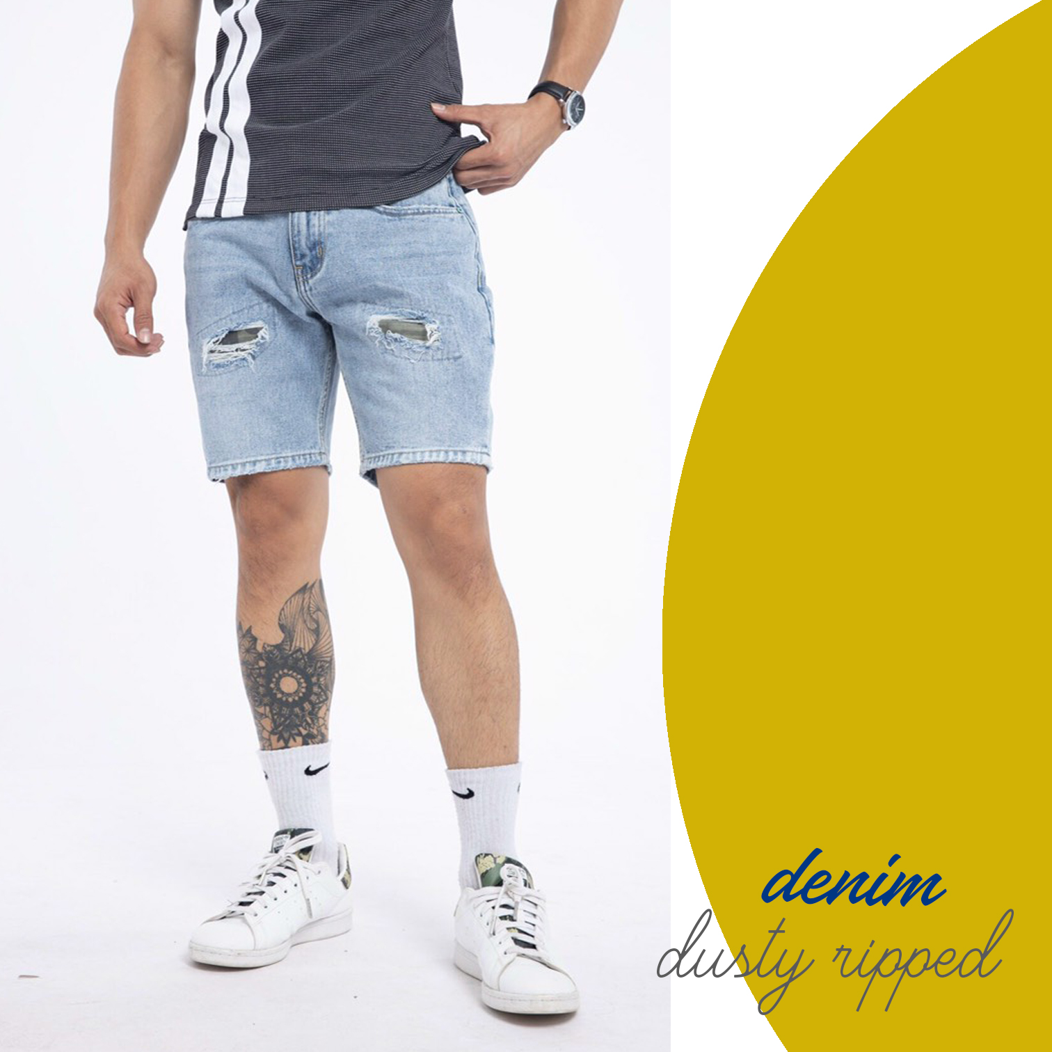 Short jean chính hãng tua lai - jean nam cao cấp chất co giãn - hàng nam cao cấp fashion korea z