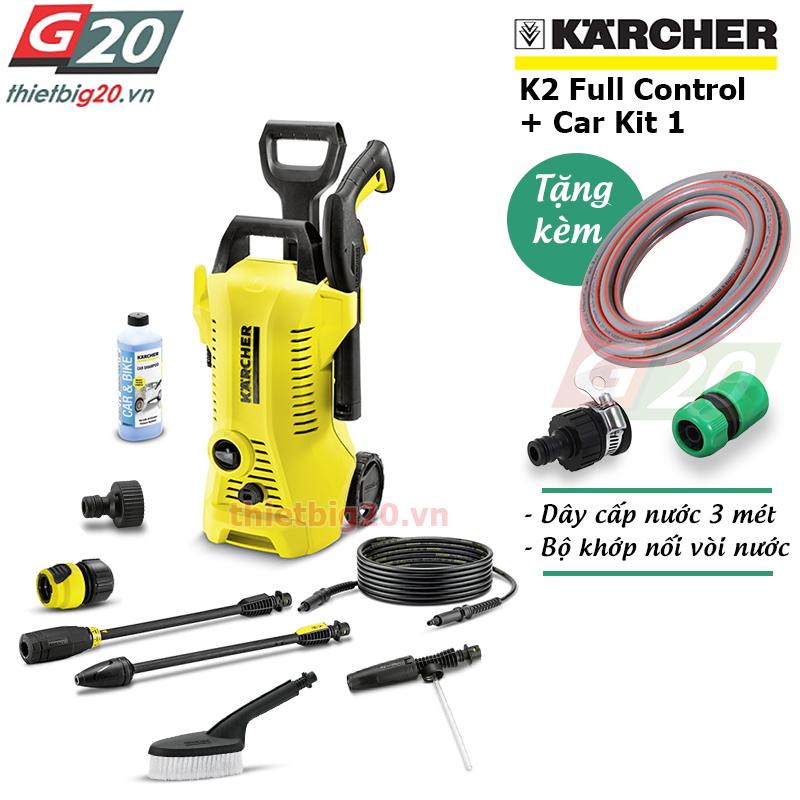 [Trả góp 0%]Máy rửa xe ô tô gia đình có chỉnh áp áp lực cao Karcher K2 Full Control Car EU - Bảo hành 12 tháng