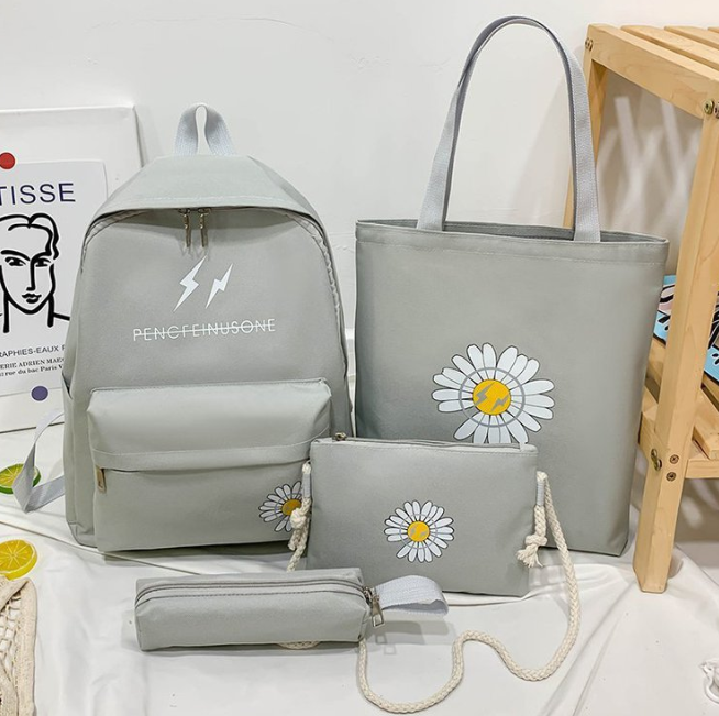 COMBO 4 MÓN CẶP HỌC SINH KÈM TÚI TOTE BÓP VÍ TIỆN LỢI