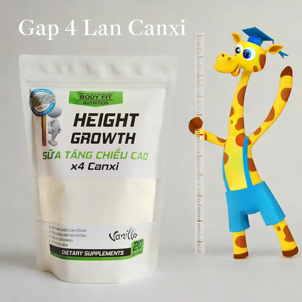 Sữa tăng chiều cao gấp 4 lần canxi height growth 500g