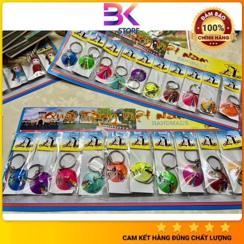 Combo10 móc khóa nón lá lưu niệm việt nam bk store