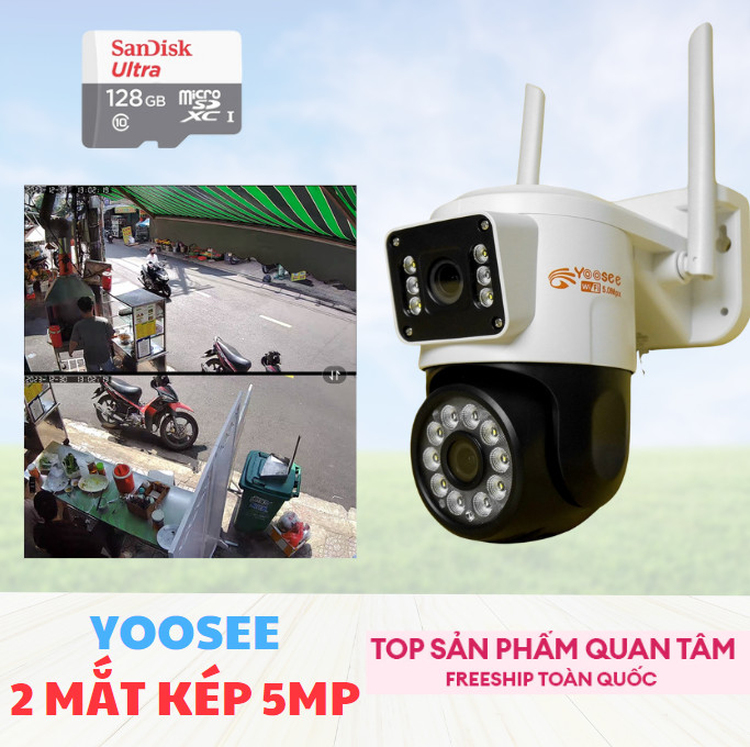 CAMERA WIFI YOOSEE NGOÀI TRỜI 2 MẮT KÉP 18 LED, ĐỘ PHÂN GIẢI 2K, BẢO HÀNH 1 NẮM