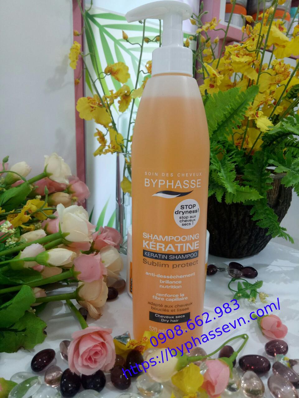 Dầu gội byphasse keratin 520ml tây ban nha - dầu gội karatin