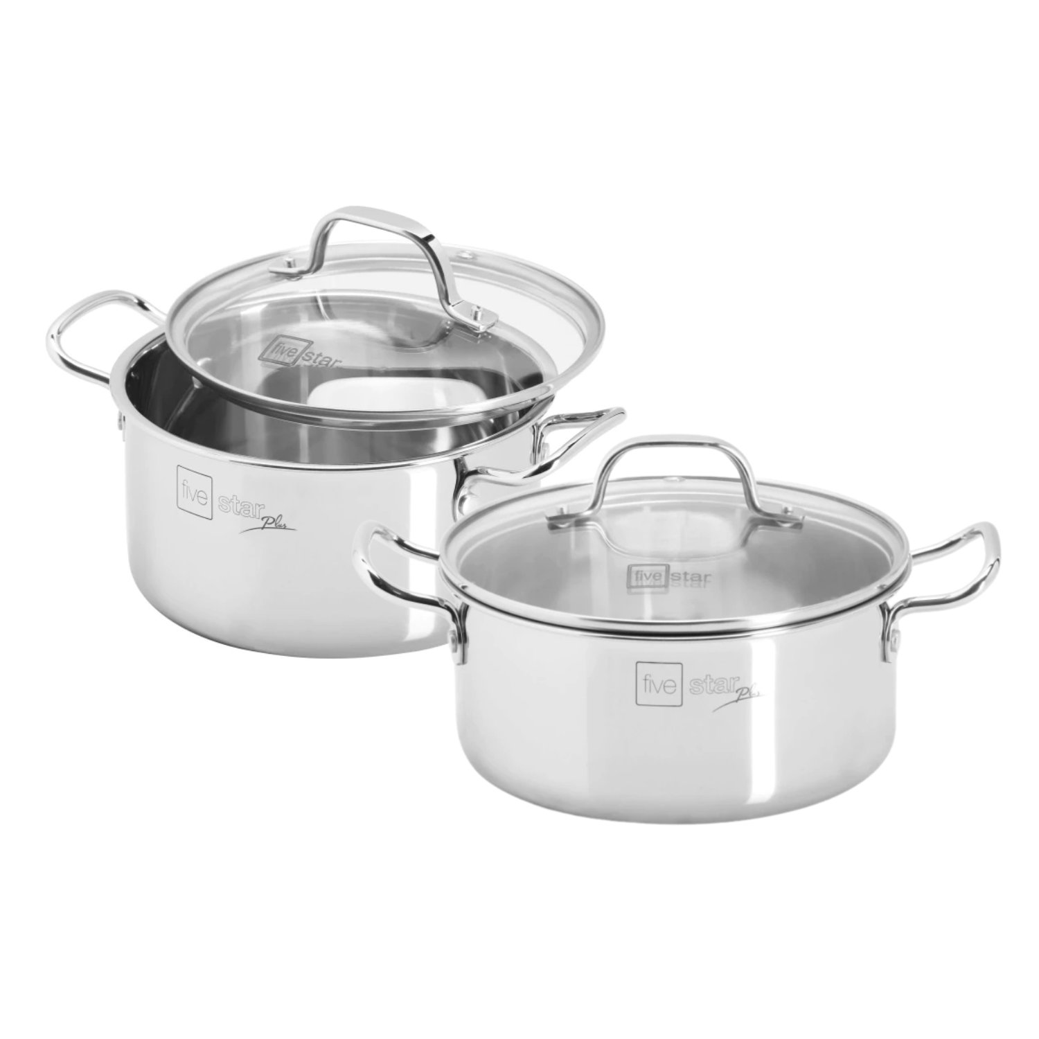 Nồi Inox 304 Fivestar Plus thân đúc đáy liền 3 lớp kèm vung kính size 18cm/20cm - Hàng chính hãng, bảo hành 25 năm