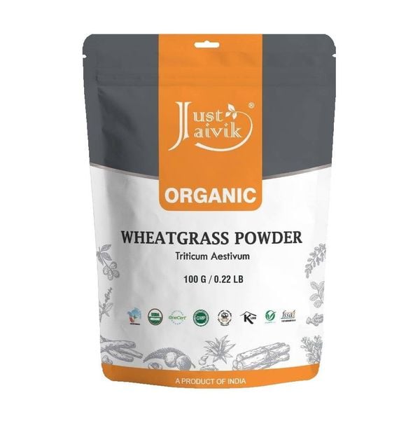 Date 08.2023 - Bột cỏ lúa mì hữu cơ Just Jaivik Wheatgrass Powder