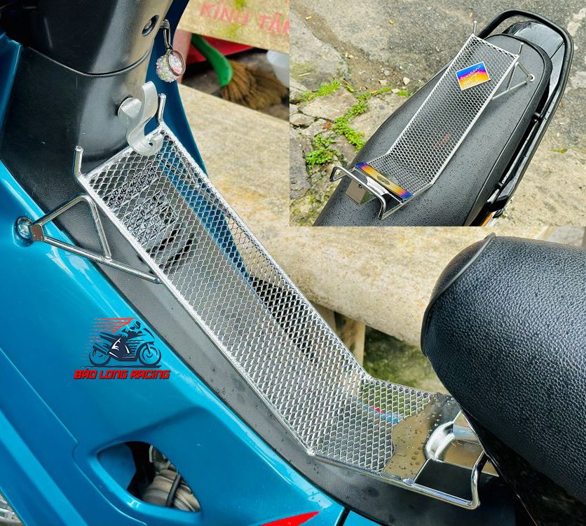 Baga Lưới INOX XIKEN gắn xe máy WAVE Nhỏ kèm tem Titan và Phụ Kiện