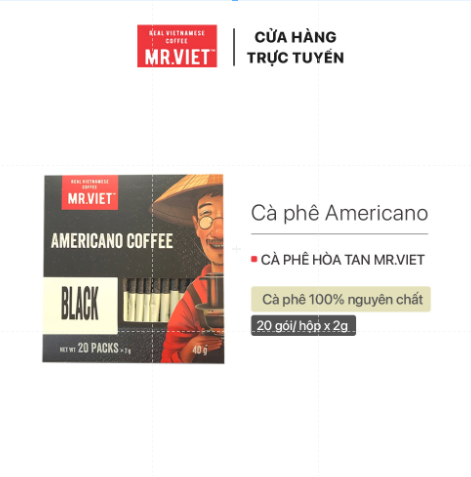 MR.VIET Cà Phê Hòa Tan Đen Americano  (MR.VIET Black Instant Coffee)