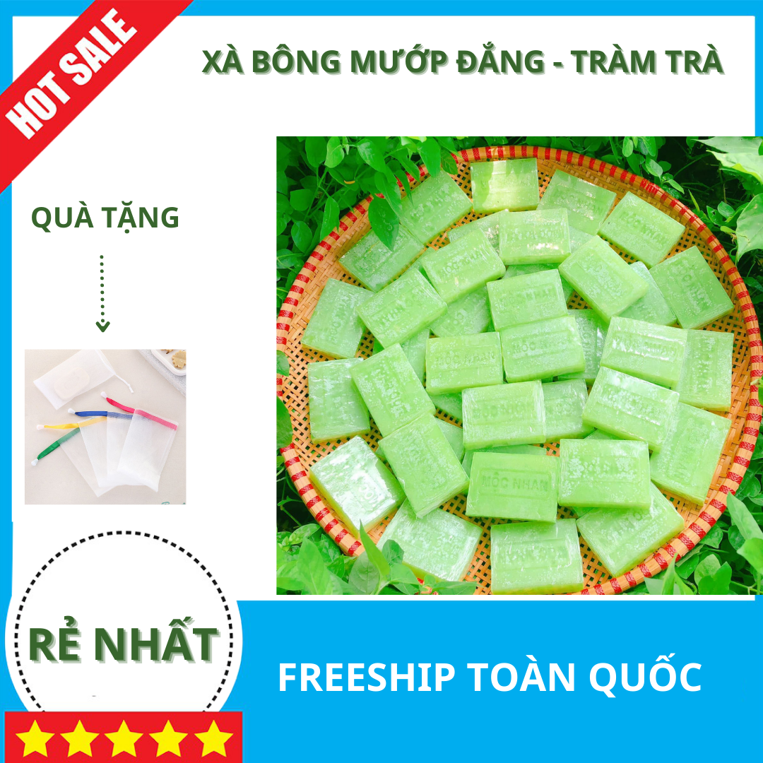 [ TẶNG TÚI LƯỚI TẠO BỌT ] xà bông ả đào mướp đắng tràm trà mộc nhan 100gam