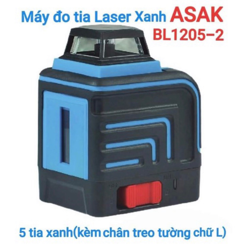 Máy cân mực treo tường 5 tia laser xanh Asak BL1205-2