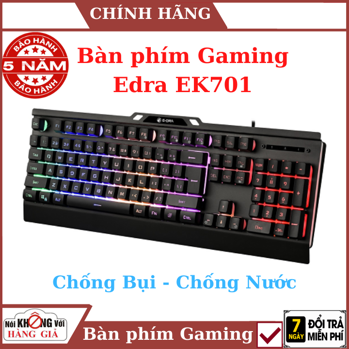 Bàn phím máy tính gaming Gaming Edra EK701 , 2 màu đen - bạc , bàn phím giả cơ , chống nước , chống bụi , bàn phím tv , bàn phím điện thoại, ban phim co