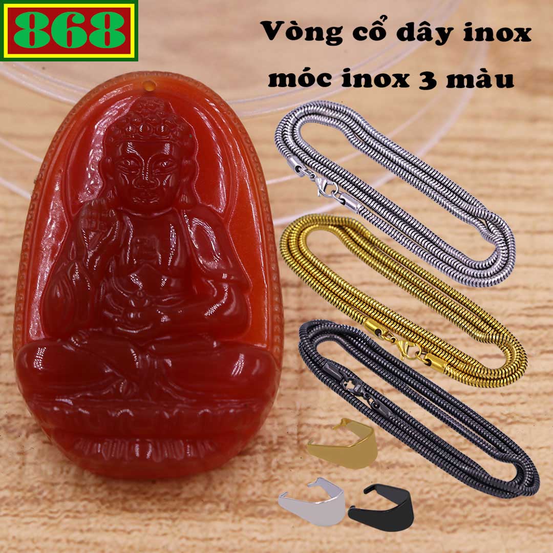 Face Buddha Amitabha red agate enclosed stainless steel necklaces solid, buddha pendant the par, real smart vương-a di đà-đại Japanese Tathagata-Grand World chí-hư not tạng-phổ hiền-thiên craft favor nhãn-văn revengeful