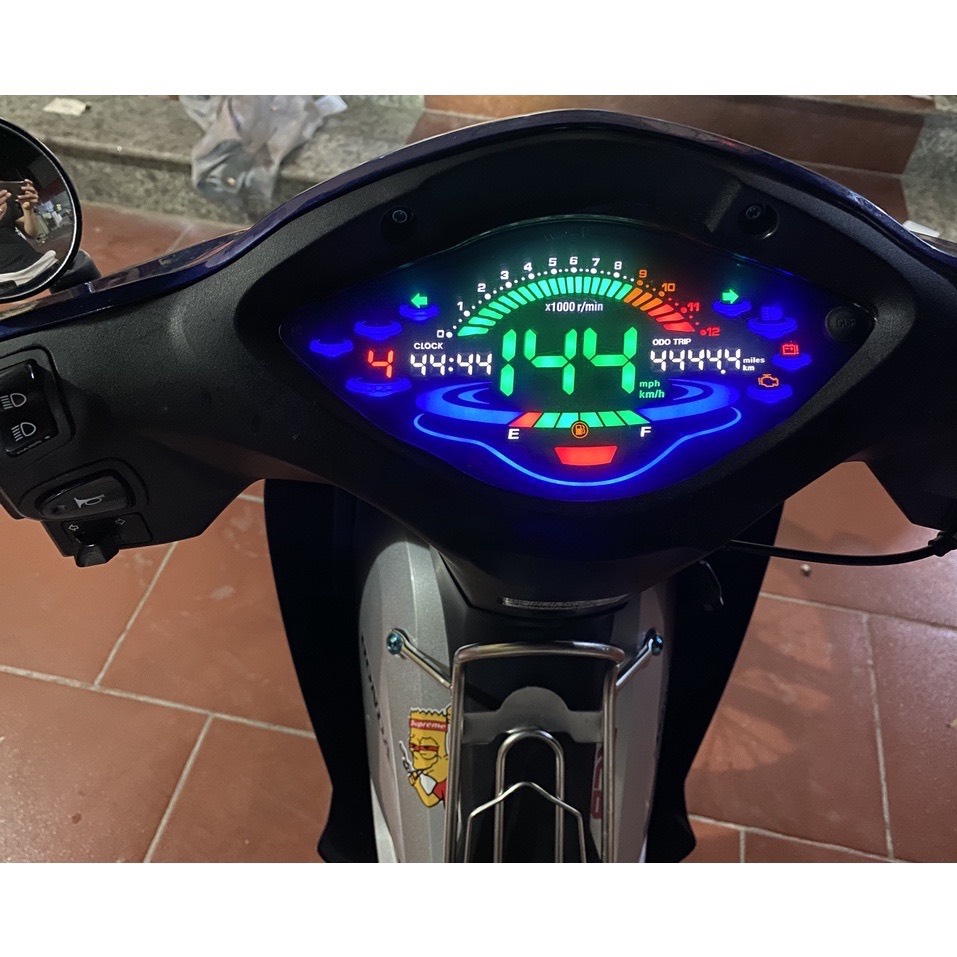 Đồng hồ điện tử 2023 plus gắn wave alpha 110/100/50cc, wave s , wave rs , full led lcd cực xịn