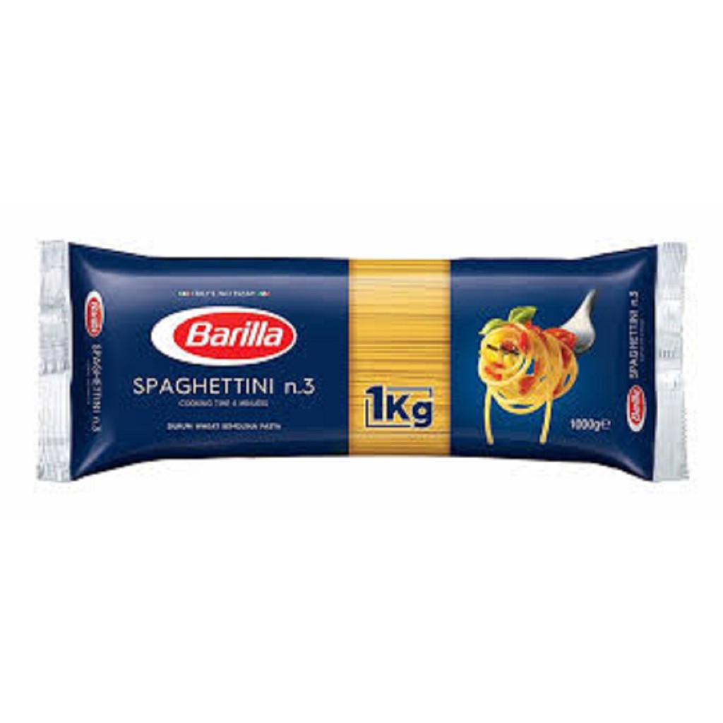 Mỳ barilla sợi hình ống cỡ số 3 spaghetti - 1kg