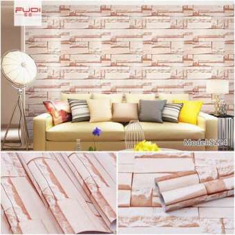 10m giấy dán tường giả đá vàng khổ rộng 45cm có keo dán sẵn