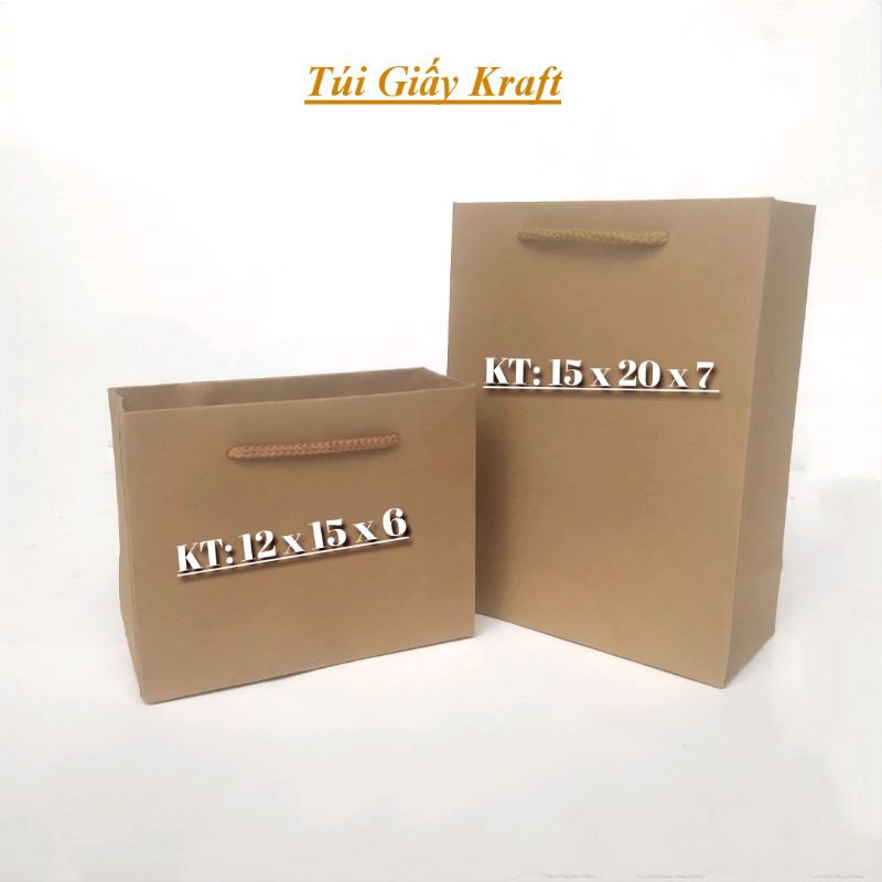 10 túi giấy đựng quà túi giấy kraft số 6 túi giấy đẹp kt; 15 x 20 x 7cm kt ngang + đứng