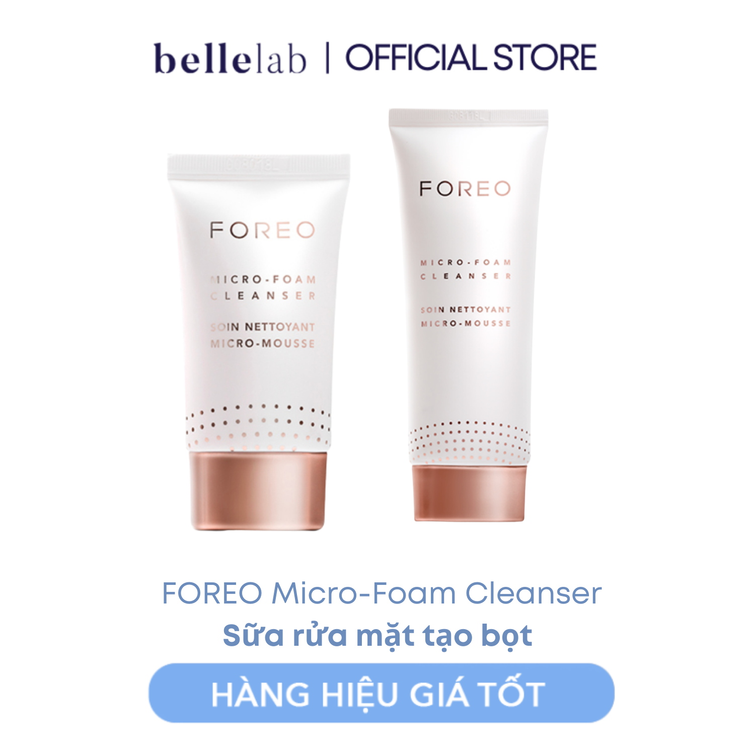Sữa rửa mặt tạo bọt foreo micro-foam cleanser - 2 size